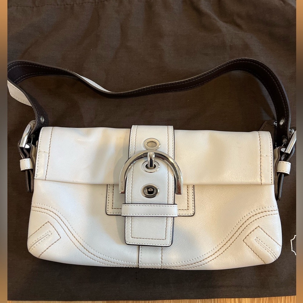 White Coach baguette bag